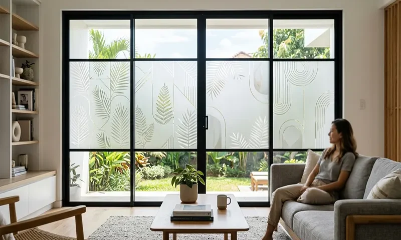 Decorative Privacy Film Designs for Modern Frosted Window Frames