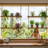 Hanging Indoor Plant Shelf Ideas for Kitchen Window Frames