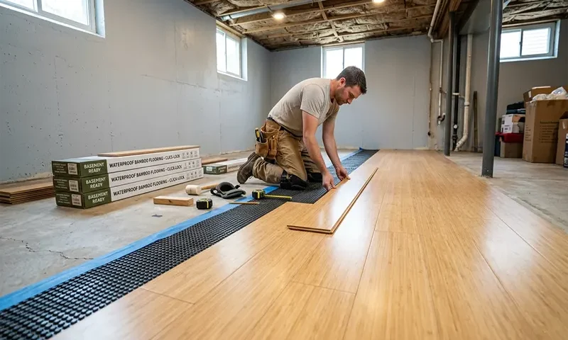 Waterproof Click Lock Bamboo Flooring Installation for Basements